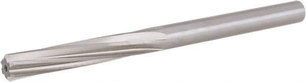 Hertel - Letter Q High Speed Steel 6 Flute Chucking Reamer - Spiral Flute, 0.332" Straight Shank, 1-1/2" Flute Length, 4-3/4" OAL - Apex Tool & Supply