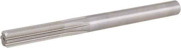 Hertel - 0.4385" High Speed Steel 6 Flute Chucking Reamer - Straight Flute, Straight Shank, 1-3/4" Flute Length, 5-1/2" OAL - Apex Tool & Supply