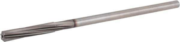 Hertel - Letter E High Speed Steel 6 Flute Chucking Reamer - Spiral Flute, 0.2405" Straight Shank, 1-1/2" Flute Length, 6" OAL - Apex Tool & Supply