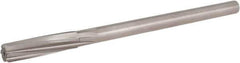Hertel - 17/32" High Speed Steel 6 Flute Chucking Reamer - Spiral Flute, 0.4355" Straight Shank, 2" Flute Length, 8" OAL - Apex Tool & Supply