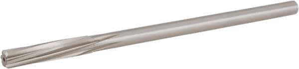 Hertel - 11/32" High Speed Steel 6 Flute Chucking Reamer - Spiral Flute, 0.2792" Straight Shank, 1-1/2" Flute Length, 6" OAL - Apex Tool & Supply