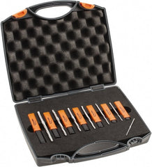 Hertel - #7/0 to #0 Pin, 0.0666 to 0.1638" Diam, 0.0497 to 0.1287" Small End, Straight Shank, Taper Pin Reamer Set - Apex Tool & Supply