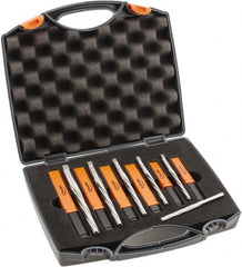 Hertel - #7/0 to #0 Pin, 0.0666 to 0.1638" Diam, 0.0497 to 0.1287" Small End, Straight Shank, Taper Pin Reamer Set - Apex Tool & Supply