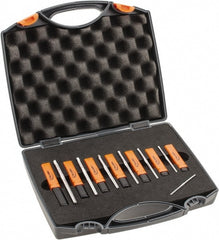Hertel - #7/0 to #0 Pin, 0.0666 to 0.1638" Diam, 0.0497 to 0.1287" Small End, Straight Shank, Taper Pin Reamer Set - Apex Tool & Supply