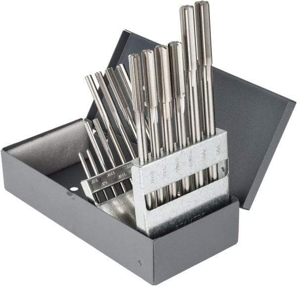 Hertel - 0.124" to 0.501", Chucking Reamer Set - Straight Flute, Right Hand Cut, 14 Pieces - Apex Tool & Supply