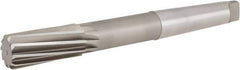 Hertel - 1-1/4" High Speed Steel 8 Flute Chucking Reamer - Spiral Flute, 4MT Morse Taper Shank, 3" Flute Length, 11-1/2" OAL - Apex Tool & Supply