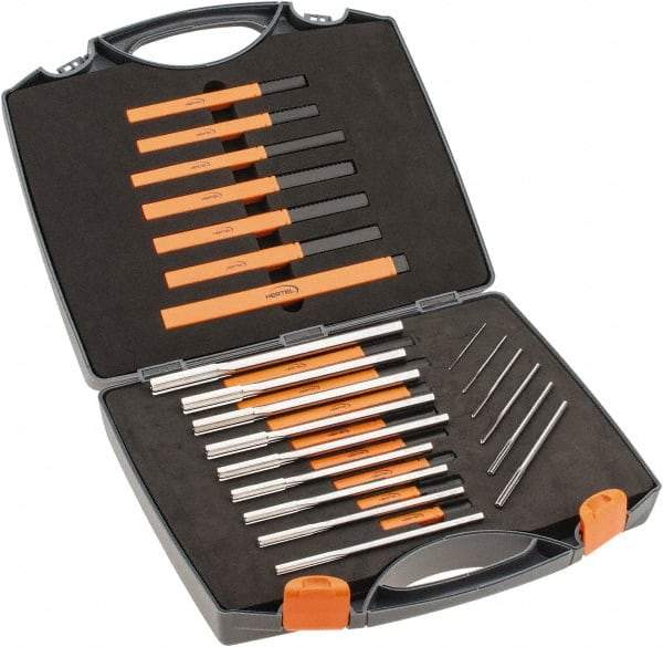 Hertel - 1/16" to 1/2", Chucking Reamer Set - Straight Flute, Right Hand Cut, 15 Pieces - Apex Tool & Supply