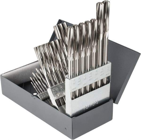 Hertel - 1/16" to 1/2", Chucking Reamer Set - Spiral Flute, Right Hand Cut, 29 Pieces - Apex Tool & Supply