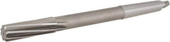 Hertel - 23/32" High Speed Steel 12 Flute Chucking Reamer - Spiral Flute, 2MT Morse Taper Shank, 2-1/4" Flute Length, 9" OAL - Apex Tool & Supply