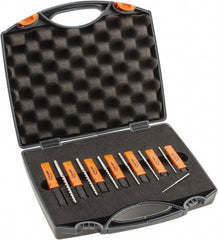 Hertel - #7/0 to #0 Pin, 0.0666 to 0.1638" Diam, 0.0497 to 0.1287" Small End, Straight Shank, Taper Pin Reamer Set - Apex Tool & Supply