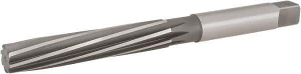 Hertel - 23/32" Diam, Straight Shank, 4.06" Flute, Hand Reamer - Spiral Flute, 8.13" OAL, Left Hand Spiral, Right Hand Cut, 8 Flutes, High Speed Steel - Apex Tool & Supply