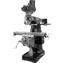 Jet - 9" Table Width x 49" Table Length, Electronic Variable Speed Control, 3 Phase Knee Milling Machine - R8 Spindle Taper, 3 hp - Apex Tool & Supply