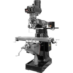 Jet - 9" Table Width x 49" Table Length, Electronic Variable Speed Control, 3 Phase Knee Milling Machine - R8 Spindle Taper, 3 hp - Apex Tool & Supply