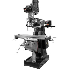 Jet - 9" Table Width x 49" Table Length, Electronic Variable Speed Control, 3 Phase Knee Milling Machine - R8 Spindle Taper, 3 hp - Apex Tool & Supply