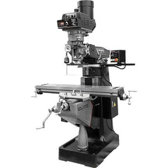 Jet - 9" Table Width x 49" Table Length, Electronic Variable Speed Control, 3 Phase Knee Milling Machine - R8 Spindle Taper, 3 hp - Apex Tool & Supply