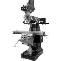 Jet - 9" Table Width x 49" Table Length, Electronic Variable Speed Control, 3 Phase Knee Milling Machine - R8 Spindle Taper, 3 hp - Apex Tool & Supply