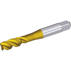 Kennametal - 1-8 UNC 4 Flute Modified Bottoming Spiral Flute Tap - Powdered Metal, Oxide Finish, 130.3mm OAL, Right Hand Flute, Right Hand Thread, H5, Series T830 - Apex Tool & Supply
