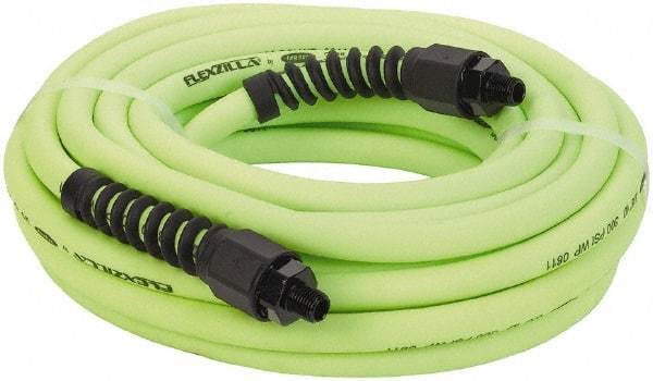 Legacy - 3/8" ID x 0.61" OD 25' Long Multipurpose Air Hose - MNPT x MNPT Ends, 300 Working psi, 150°, 1/4" Fitting, Green - Apex Tool & Supply