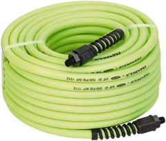 Legacy - 3/8" ID x 0.61" OD 50' Long Multipurpose Air Hose - MNPT x MNPT Ends, 300 Working psi, 150°, 1/4" Fitting, Green - Apex Tool & Supply