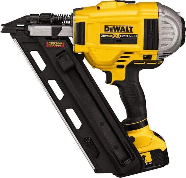 DeWALT - Cordless Framing Nailer - 0.13 Gauge Nail Diameter, 2 to 3-1/2 Inch Long Nail, Lithium-Ion, Battery and Case Included - Apex Tool & Supply