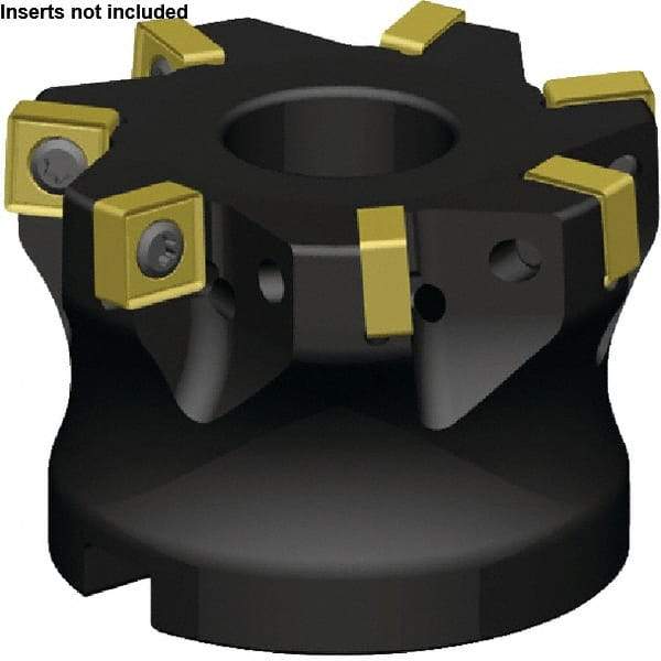 Kennametal - 7 Inserts, 63mm Cut Diam, 22mm Arbor Diam, 9.16mm Max Depth of Cut, Indexable Square-Shoulder Face Mill - 2° Lead Angle, 40mm High, SN_J10T308EN__ Insert Compatibility, Series KSSM - Apex Tool & Supply