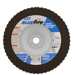 Norton - 80 Grit, 7" Disc Diam, 5/8-11 Center Hole, Type 29 Zirconia Alumina Flap Disc - 8,600 Max RPM, Cloth Backing, Arbor Attaching System, Coated - Apex Tool & Supply