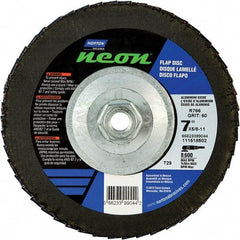 Norton - 36 Grit, 7" Disc Diam, 5/8-11 Center Hole, Type 29 Ceramic Alumina Flap Disc - 8,600 Max RPM, Polyester Backing, Arbor Attaching System, Coated - Apex Tool & Supply