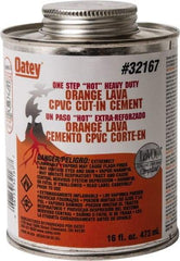 Oatey - 16 oz All-Purpose Medium Bodied Cement - Orange, Use with PVC & CPVC - Apex Tool & Supply