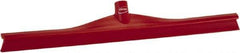 Vikan - 23.62" Rubber Blade Floor Squeegee - Single Edge, Red, Plastic Holder - Apex Tool & Supply