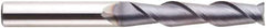 Niagara Cutter - 1/4", 2 Flute, Single End, Solid Carbide, 0.01" Corner Radius End Mill - 3" OAL, 10° Helix, Right Hand Flute, 1-1/4" LOC, Right Hand Cut - Apex Tool & Supply