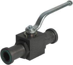 HYDAC - 3/4" Pipe, Full Port, Carbon Steel Full Port Ball Valve - Inline - Two Way Flow, SAE x SAE Ends, Offset Handle, 3,000 WOG - Apex Tool & Supply