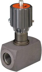 HYDAC - 1/4" Pipe, Inline Flow Control Needle Valve - NPTF Ends, Carbon Steel Valve, 5,000 Max psi - Apex Tool & Supply