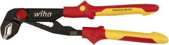 Wiha - 10" OAL, 2" Max Capacity, Water Pump Tongue & Groove Pliers - Straight Straight, Soft Grip Handles - Apex Tool & Supply