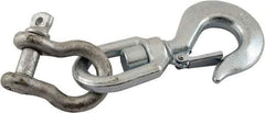 Vestil - 3 Ton Capacity, Steel Swivel Hoist Hook - 7" Long x 1-43/64" Wide - Apex Tool & Supply