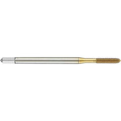 Guhring - M8x1.25 Metric 6HX D9/D10 Thread Limit Modified Bottoming Thread Forming Tap - High Speed Steel, TiN Finish, 90mm OAL, 35mm Thread Length, Right Hand Thread, Series 921 - Apex Tool & Supply