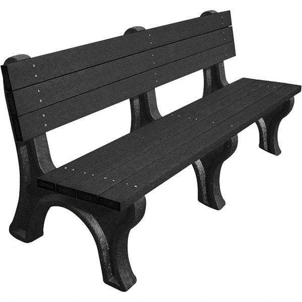 Vestil - 6' Long x 26-1/8" Wide, Recycled Plastic Bench Seat - Apex Tool & Supply