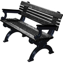 Vestil - 4' Long x 26-3/4" Wide, Recycled Plastic Bench Seat - Apex Tool & Supply