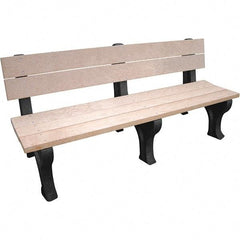 Vestil - 6' Long x 26-1/4" Wide, Recycled Plastic Bench Seat - Apex Tool & Supply