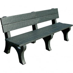 Vestil - 6' Long x 26-1/4" Wide, Recycled Plastic Bench Seat - Apex Tool & Supply