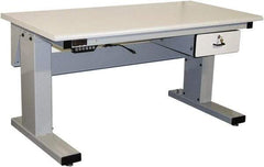 Proline - 72 Wide x 30" Deep x 42-1/2" High, Static Dissipative Workbench - Adjustable Height Legs, Light Gray - Apex Tool & Supply