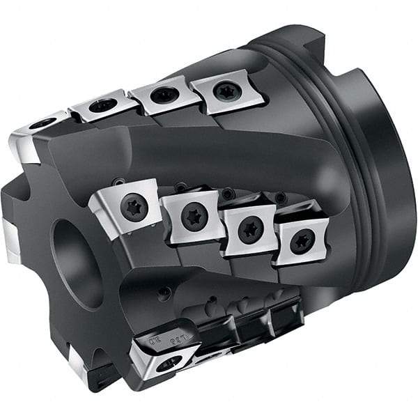 Walter - 80mm Cut Diam, 32mm Arbor Diam, 58mm Max Depth of Cut, Indexable Square-Shoulder Face Mill - 90° Lead Angle, 85mm High, XNHX1306..R & LNHX120604R Insert Compatibility, Through Coolant, Series M3255 - Apex Tool & Supply