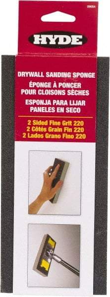 Hyde Tools - 4" Wide x 8" Long, Fine Grade Sanding Sponge - 220 Grit, 3/4" Thick, Doublesided - Apex Tool & Supply