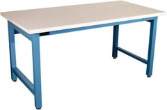 Proline - No Drawers, Work Bench - 5,000 Lb Capacity, Plastic Laminate Top, Light Blue, 36" Wide x 30" High x 60" Long - Apex Tool & Supply