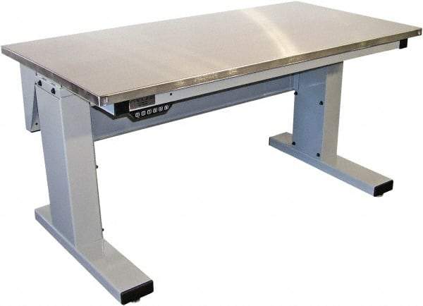 Proline - No Drawers, Work Bench - 1,000 Lb Capacity, Stainless Steel Top, Light Gray, 30" Wide x 30-1/2" High x 72" Long - Apex Tool & Supply