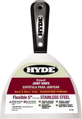 Hyde Tools - 5" Wide Flexible Blade Stainless Steel Joint Knife - Flexible, Nylon Handle - Apex Tool & Supply