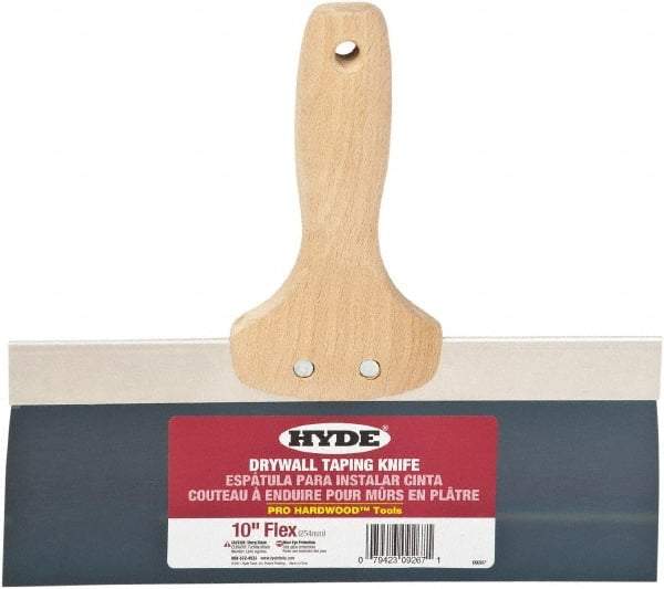 Hyde Tools - 10" Wide Flexible Blade Steel Joint Knife - Flexible, Hardwood Handle - Apex Tool & Supply