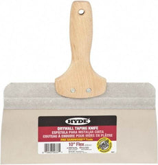 Hyde Tools - 10" Wide Flexible Blade Stainless Steel Joint Knife - Flexible, Hardwood Handle - Apex Tool & Supply