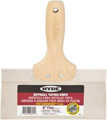Hyde Tools - 8" Wide Flexible Blade Stainless Steel Joint Knife - Flexible, Hardwood Handle - Apex Tool & Supply