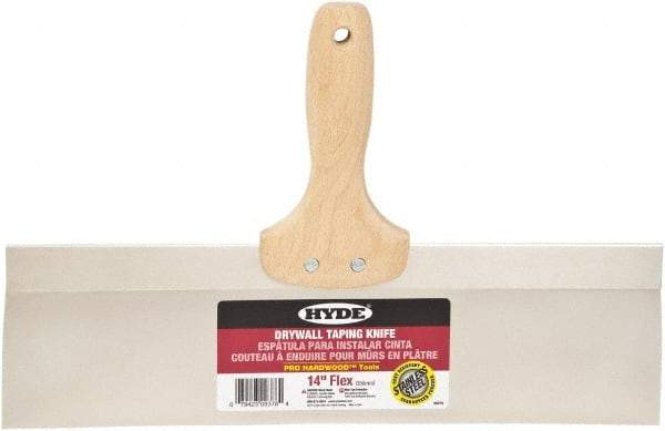 Hyde Tools - 14" Wide Flexible Blade Stainless Steel Joint Knife - Flexible, Hardwood Handle - Apex Tool & Supply