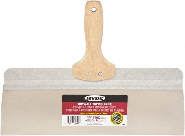 Hyde Tools - 14" Wide Flexible Blade Stainless Steel Joint Knife - Flexible, Hardwood Handle - Apex Tool & Supply
